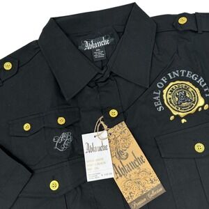 ABLANCHE Vintage Black Up Short Sleeve NWT Deadstock Y2K Streetwear 2XL